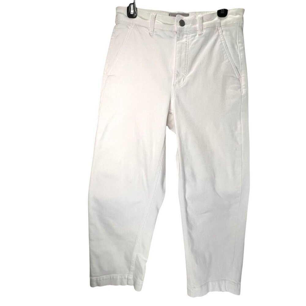 Everlane Straight Leg Cropped White Denim Jeans Classic Pants Size 6 Womens - Picture 2 of 12